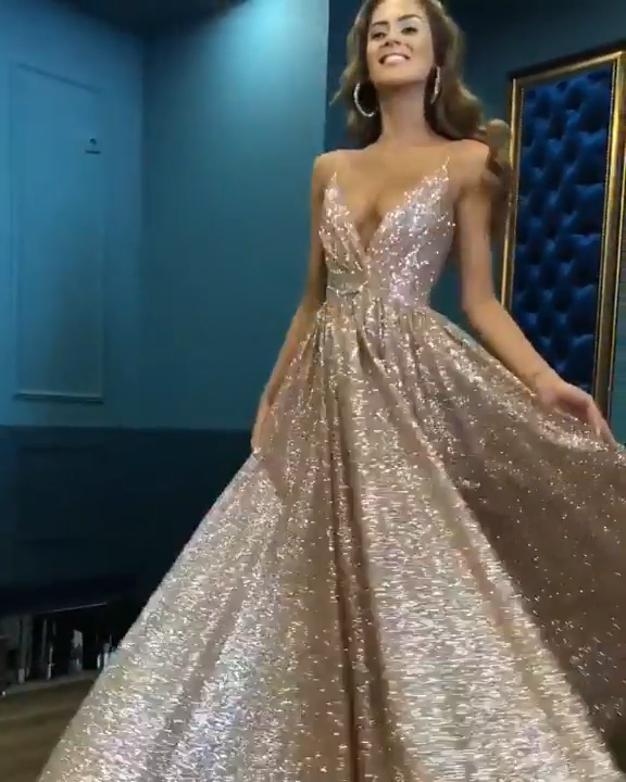 Long Prom Dresses Modest 2019, Champagne Prom Dresses Sparkly - Long Prom Dresses Modest 2019, Champagne Prom Dresses Sparkly -   beauty Dresses 2019