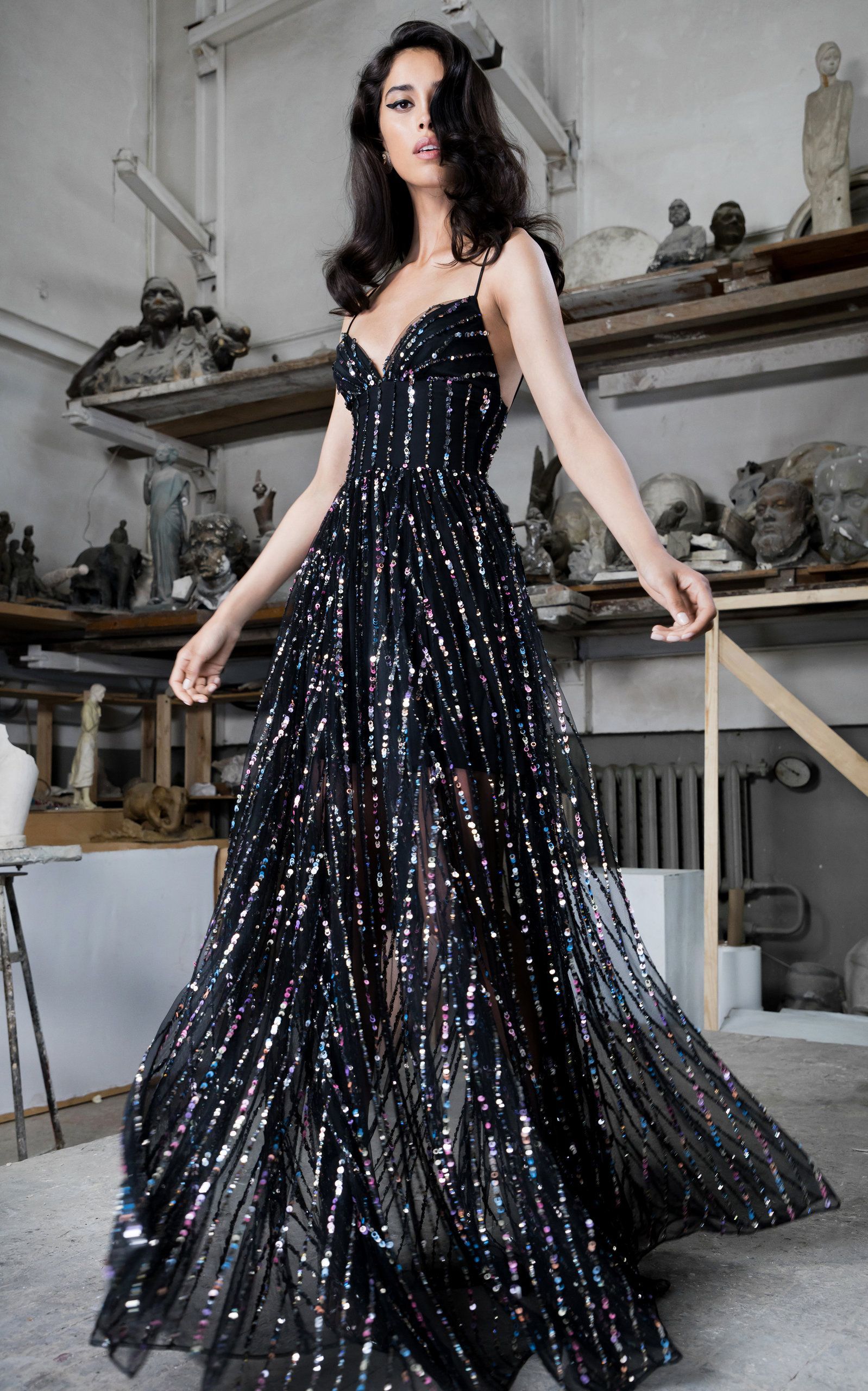 Rasario Sequined Tulle Maxi Gown - Rasario Sequined Tulle Maxi Gown -   19 beauty Dresses 2019 ideas