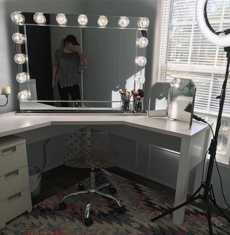 Hollywood Makeup Vanity Mirror with Lights-Impressions Vanity Makeup Vanity Reflection Pro Vanity Mirror with Dimmer Lights and Stand - Hollywood Makeup Vanity Mirror with Lights-Impressions Vanity Makeup Vanity Reflection Pro Vanity Mirror with Dimmer Lights and Stand -   19 beauty Room bedrooms ideas
