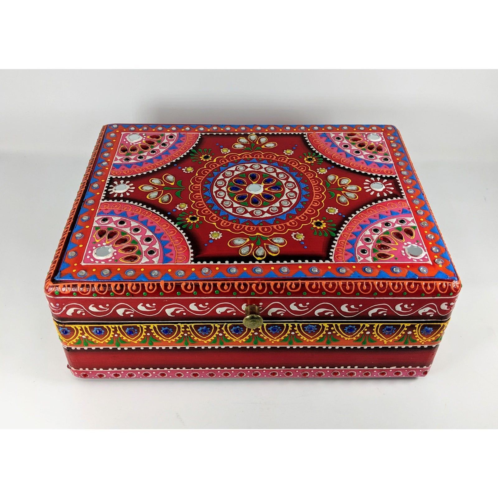 Moroccan Hand Painted and Hand Decorated Indian Decorative Wooden Box - Moroccan Hand Painted and Hand Decorated Indian Decorative Wooden Box -   19 diy Box painting ideas