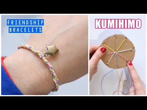 DIY KUMIHIMO BRACELETS with a cardboard disk / EASY - DIY KUMIHIMO BRACELETS with a cardboard disk / EASY -   19 diy Bracelets with cardboard ideas