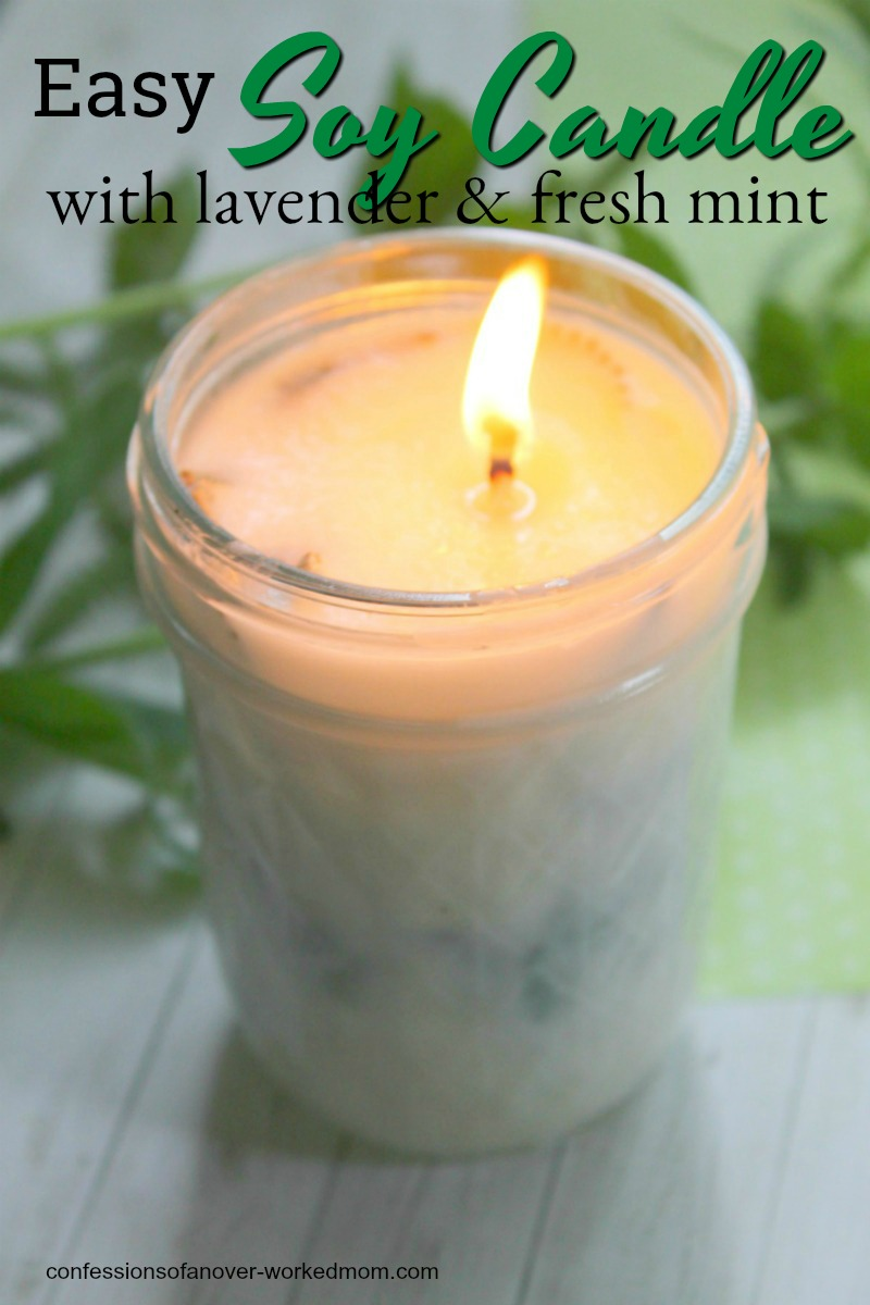 DIY Soy Candle Tutorial with Fresh Lavender and Mint - DIY Soy Candle Tutorial with Fresh Lavender and Mint -   19 diy Candles with herbs ideas