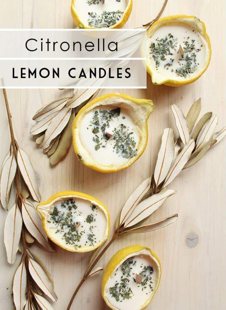 DIY Citronella Lemon Bowl Insect Repellent Candles - DIY Citronella Lemon Bowl Insect Repellent Candles -   19 diy Candles with herbs ideas