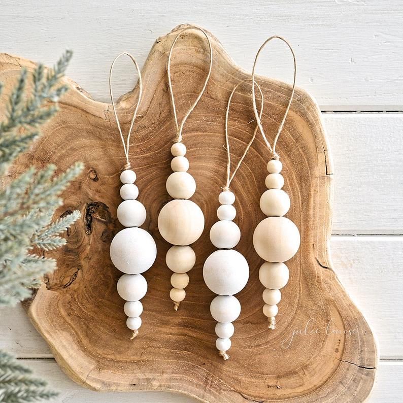 Wood Bead Christmas Bauble White or Natural Decoration Home Decor Farmhouse Tree Decorations Boho Rustic 30mm Beads EcoFriendly Julie Louise - Wood Bead Christmas Bauble White or Natural Decoration Home Decor Farmhouse Tree Decorations Boho Rustic 30mm Beads EcoFriendly Julie Louise -   19 diy Christmas Decorations boho ideas