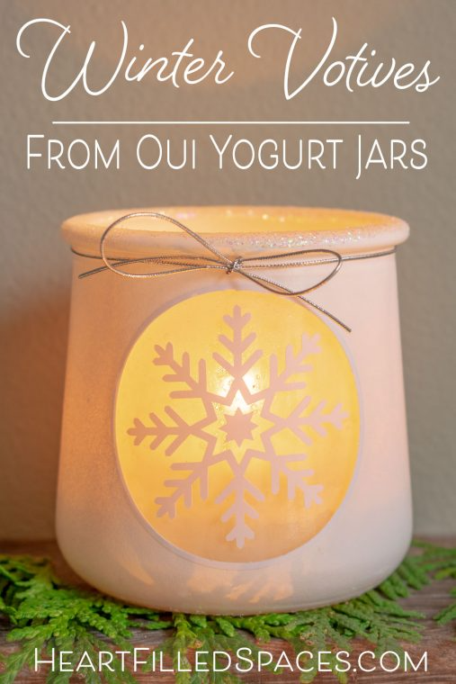 Winter Snowflake Craft: DIY Votive Holders From Up-cycled Oui Jars - Winter Snowflake Craft: DIY Votive Holders From Up-cycled Oui Jars -   19 diy Crafts step by step ideas