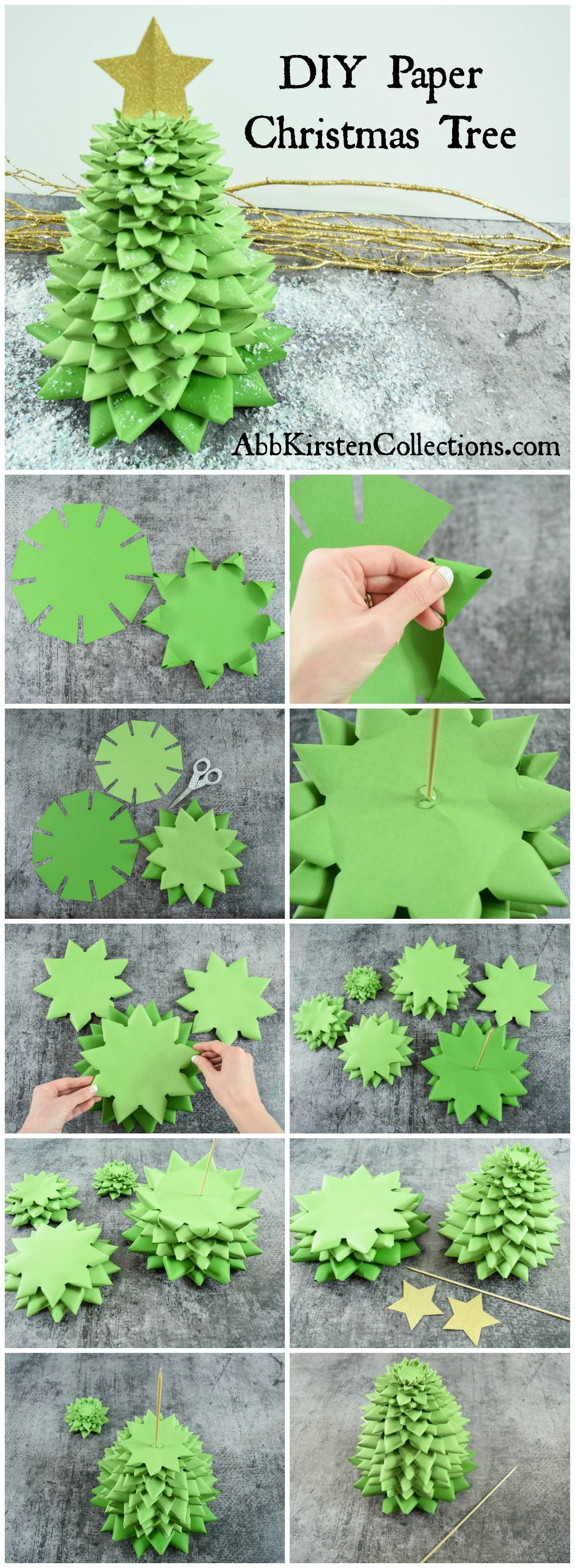 DIY Step by Step Paper Christmas Tree Holiday Craft - DIY Step by Step Paper Christmas Tree Holiday Craft -   19 diy Crafts step by step ideas