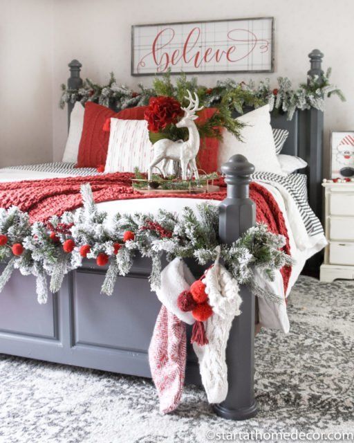 How to Create a Christmas Master Bedroom - Start at Home Decor - How to Create a Christmas Master Bedroom - Start at Home Decor -   19 diy Decorations christmas ideas