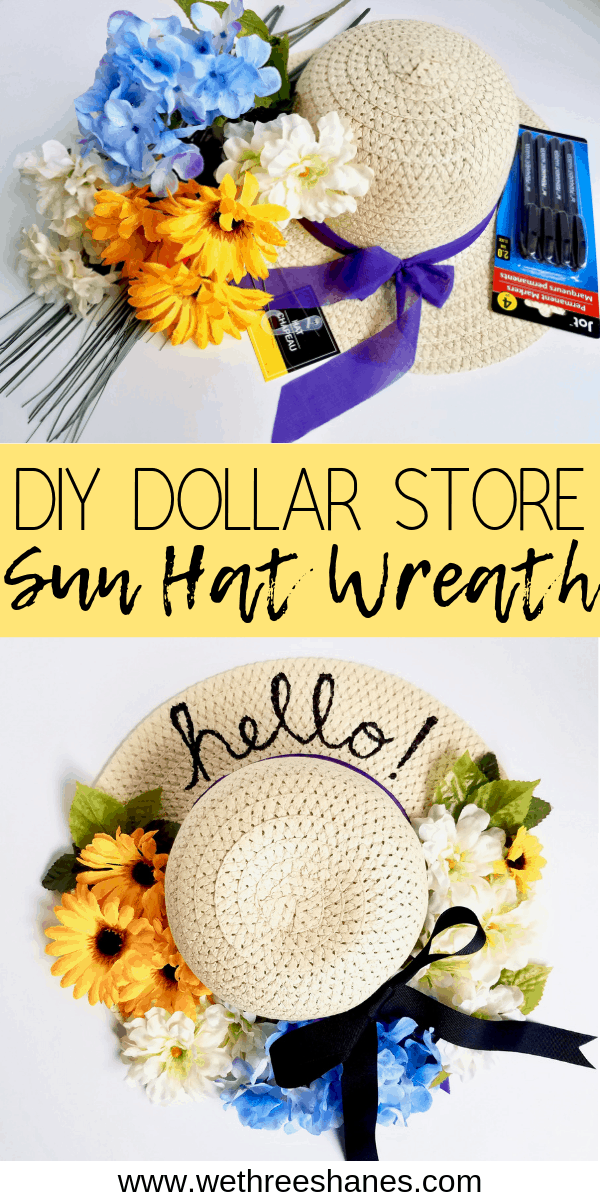 DIY Dollar Tree Sun Hat Wreath | We Three Shanes - DIY Dollar Tree Sun Hat Wreath | We Three Shanes -   19 diy Decorations summer ideas