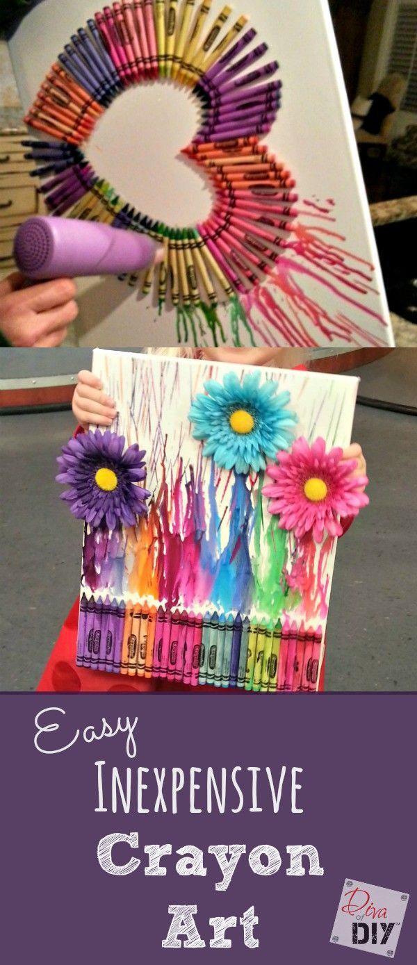 How to Make Easy and Affordable DIY Crayon Art - How to Make Easy and Affordable DIY Crayon Art -   19 diy easy ideas