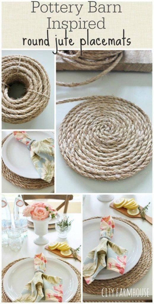 Pottery Barn Inspired DIY Jute Placemats-Perfect for Summer Entertaining - Pottery Barn Inspired DIY Jute Placemats-Perfect for Summer Entertaining -   19 diy easy ideas