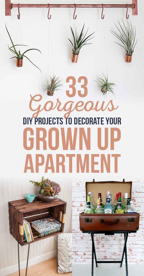 33 Gorgeous DIY Projects To Decorate Your Grown Up Apartment - 33 Gorgeous DIY Projects To Decorate Your Grown Up Apartment -   19 diy Interieur small ideas