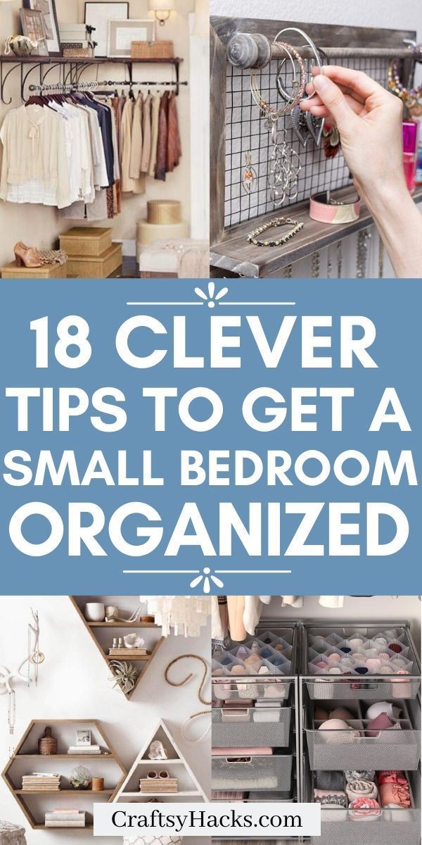 18 Ways to Organize a Small Bedroom - 18 Ways to Organize a Small Bedroom -   19 diy Interieur small ideas