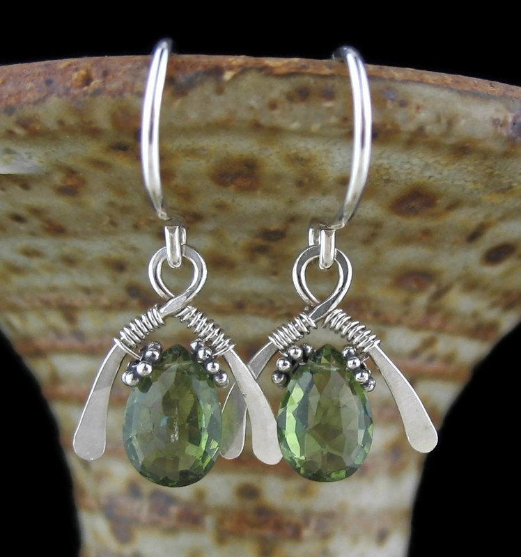 Wrapped Green Stone Short Drop Earrings | Etsy - Wrapped Green Stone Short Drop Earrings | Etsy -   19 diy Jewelry inspiration ideas