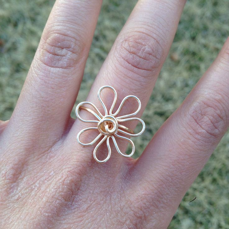 Little Daisy gold coated wire ring - Little Daisy gold coated wire ring -   19 diy Jewelry wire ideas