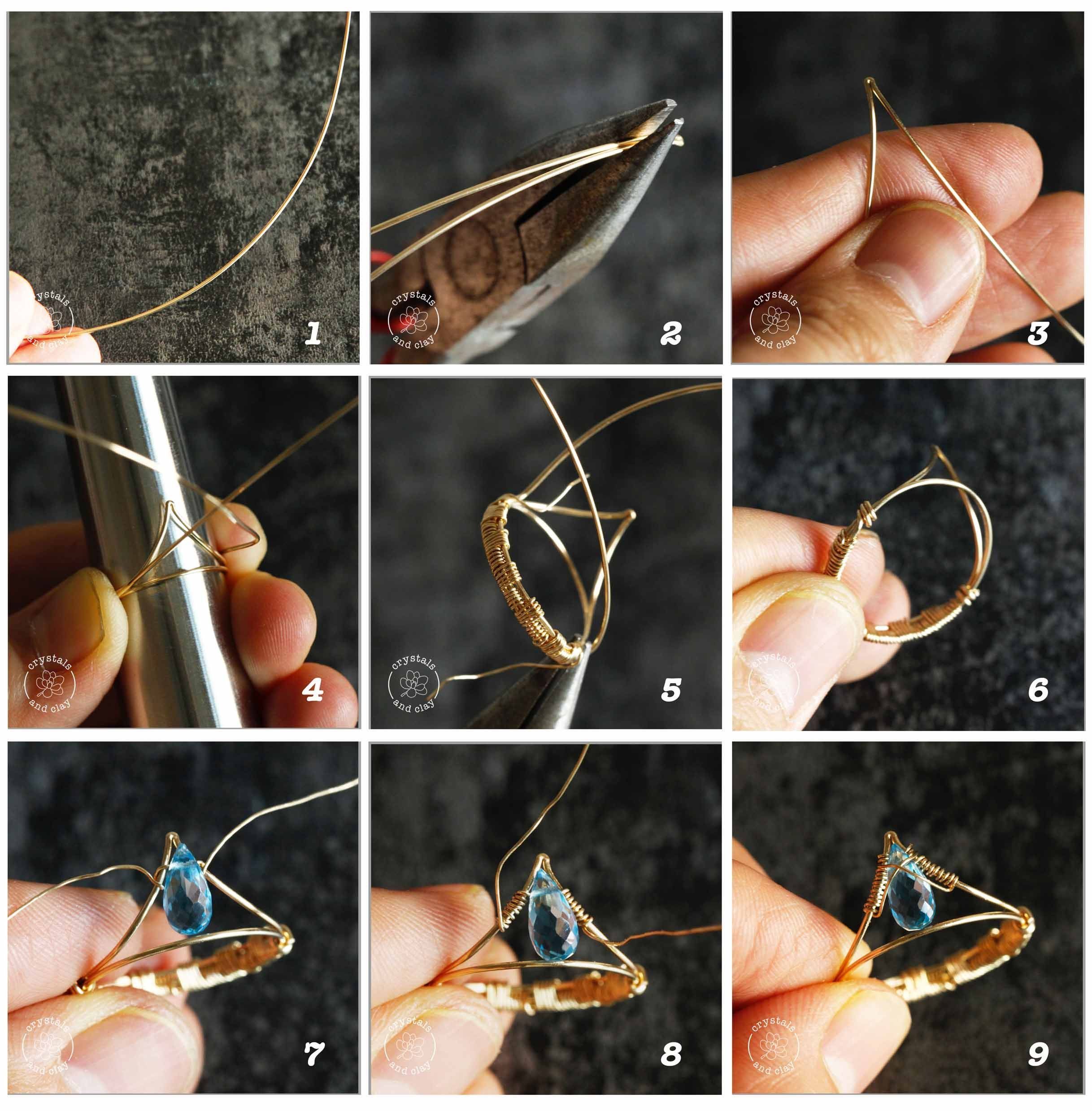 How to make wire wrapped rings for three different shape gemstones - How to make wire wrapped rings for three different shape gemstones -   19 diy Jewelry wire ideas