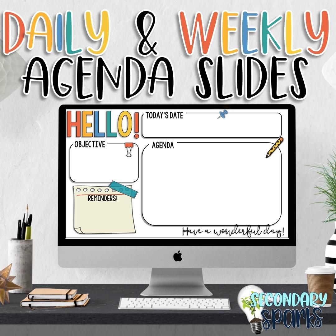 Daily and Weekly Agenda Slides for PowerPoint and Google Classroom - Daily and Weekly Agenda Slides for PowerPoint and Google Classroom -   19 diy Organization student ideas