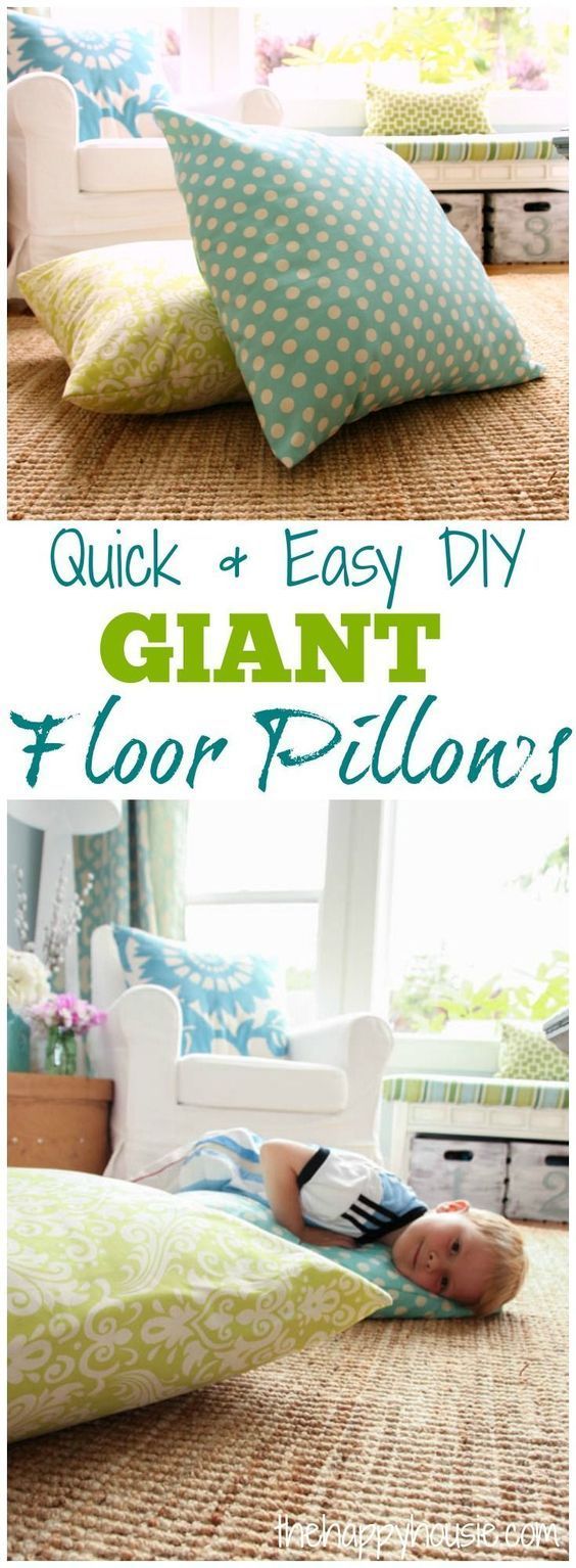 DIY Giant Floor Pillows | The Happy Housie - DIY Giant Floor Pillows | The Happy Housie -   19 diy Pillows big ideas