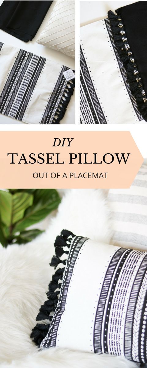 DIY TASSEL THROW PILLOW - OUT OF A PLACEMAT- SUPER QUICK AND EASY - DIY TASSEL THROW PILLOW - OUT OF A PLACEMAT- SUPER QUICK AND EASY -   19 diy Pillows with tassels ideas