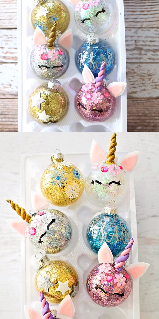 DIY Glitter Christmas Unicorn Ornaments - DIY Glitter Christmas Unicorn Ornaments -   19 diy Projects for teen girls ideas