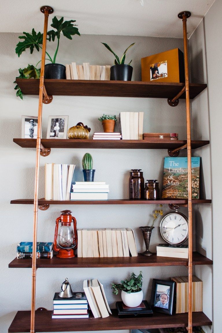 DIY Project: Industrial Copper Bookshelves - DIY Project: Industrial Copper Bookshelves -   19 diy Shelves bookshelves ideas