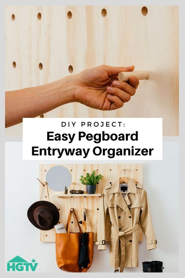 DIY Project: Easy Pegboard Entry Organizer - DIY Project: Easy Pegboard Entry Organizer -   diy Shelves easy