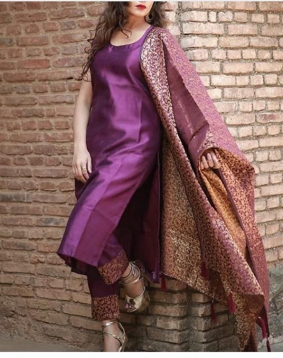 Purple Punjabi salwar kameez custom made dress ethnic suits banarasi brocade dupatta indian womens P - Purple Punjabi salwar kameez custom made dress ethnic suits banarasi brocade dupatta indian womens P -   19 style Dress indian ideas