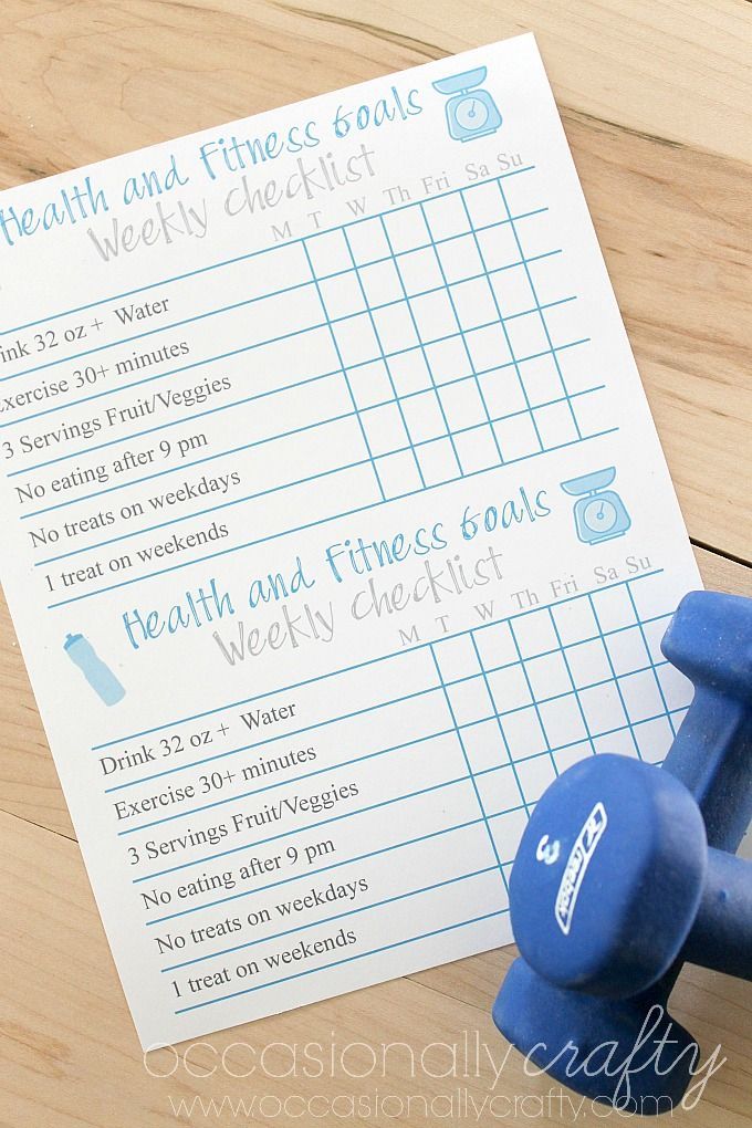 Free Printable: Health and Fitness Goal Checklist - Free Printable: Health and Fitness Goal Checklist -   19 weekly fitness Goals ideas
