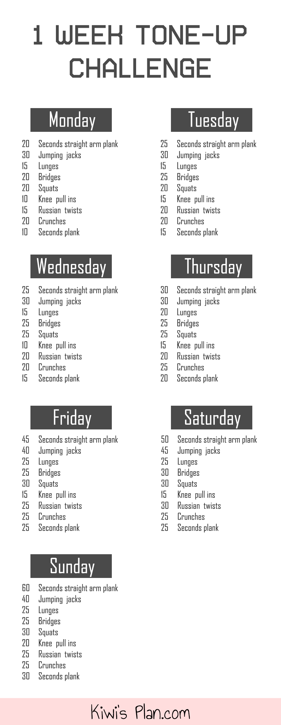 19 weekly fitness Goals ideas