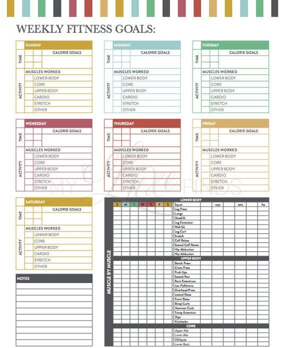 Weekly Fitness Goals Workout Checklist Printable PDF | Etsy - Weekly Fitness Goals Workout Checklist Printable PDF | Etsy -   19 weekly fitness Goals ideas