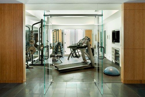 15 Home Gyms Worth Sweating In - Flooring Inc - 15 Home Gyms Worth Sweating In - Flooring Inc -   25 fitness Room door ideas