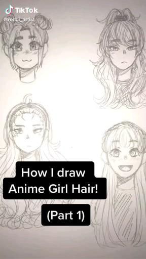 How to draw, easy, basic, simple, anime girls hairstyles - How to draw, easy, basic, simple, anime girls hairstyles -   15 style Hair draw ideas