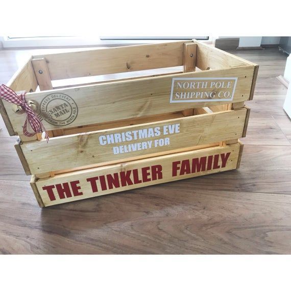 Large Wooden Personalised Christmas Eve crate, Christmas Eve box, night before christmas, family chr - Large Wooden Personalised Christmas Eve crate, Christmas Eve box, night before christmas, family chr -   17 christmas beauty Box ideas