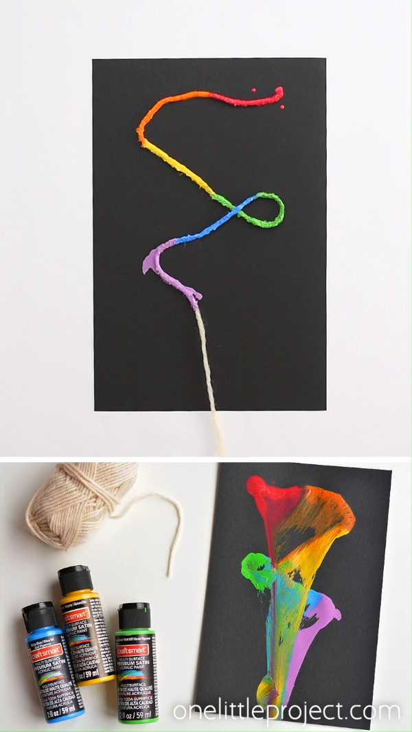 String Pull Painting: String Paint Art With Acrylic Paint - String Pull Painting: String Paint Art With Acrylic Paint -   diy Art for teens