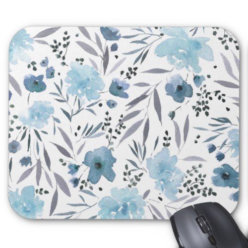 Blue modern watercolor flowers mouse pad - Blue modern watercolor flowers mouse pad -   18 beauty Wallpaper macbook ideas