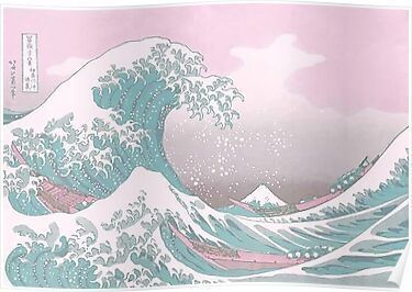 Pastel The Great Wave off Kanagawa Poster - Pastel The Great Wave off Kanagawa Poster -   18 beauty Wallpaper macbook ideas