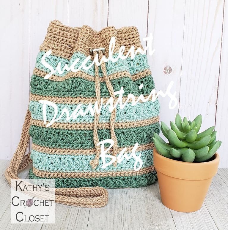Crochet Bag PATTERN   Succulent Drawstring Bag  DIY Crochet | Etsy - Crochet Bag PATTERN   Succulent Drawstring Bag  DIY Crochet | Etsy -   18 diy Bag drawstring ideas
