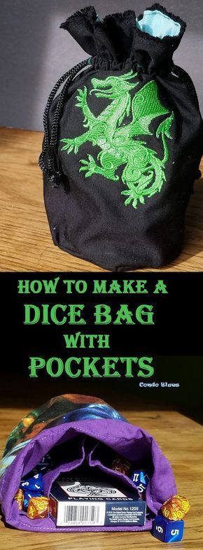 How to Make a Drawstring Dice Bag with Pockets - How to Make a Drawstring Dice Bag with Pockets -   18 diy Bag drawstring ideas