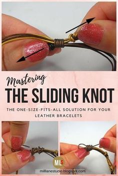 How to Tie a Sliding Knot - How to Tie a Sliding Knot -   18 diy Bracelets leather ideas