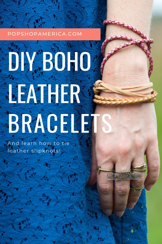 How to Make Easy Boho Leather Bracelets | Pop Shop America - How to Make Easy Boho Leather Bracelets | Pop Shop America -   18 diy Bracelets leather ideas