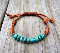 Turquoise and sterling silver wired leather bracelet, western southwestern style rugged rustic jewelry - Turquoise and sterling silver wired leather bracelet, western southwestern style rugged rustic jewelry -   18 diy Bracelets leather ideas