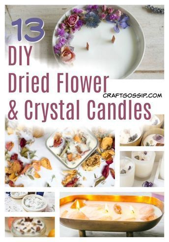 Make Your Own Loaded Dried Flower and Crystal Candles - Make Your Own Loaded Dried Flower and Crystal Candles -   18 diy Candles rose ideas