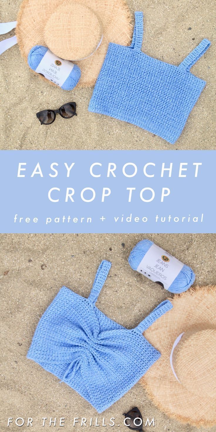 Easy Crochet Crop Top Free Pattern + Video Tutorial - for the frills - Easy Crochet Crop Top Free Pattern + Video Tutorial - for the frills -   18 diy Clothes crafts ideas