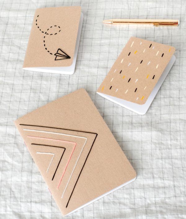 DIY Embroidered Notebooks - Dear Handmade Life - DIY Embroidered Notebooks - Dear Handmade Life -   18 diy Cuadernos personalizados ideas