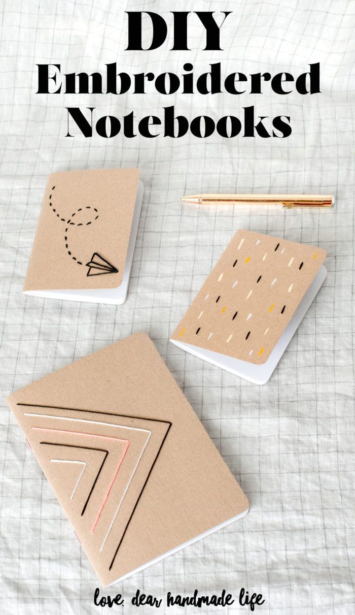DIY Embroidered Notebooks - Dear Handmade Life - DIY Embroidered Notebooks - Dear Handmade Life -   18 diy Cuadernos personalizados ideas