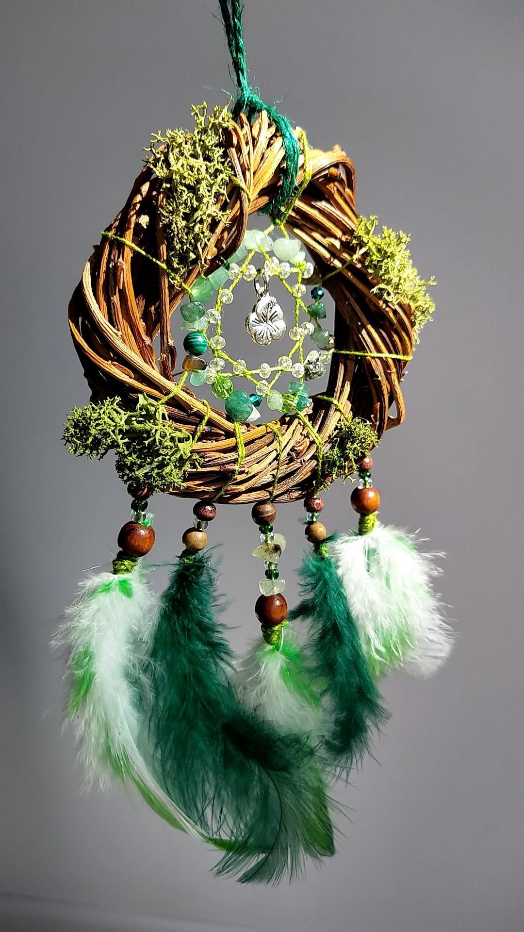 Natural Green Dreamcatcher, Inspired by Native American Dreamcatchers, Small Moss Dreamcatcher,Fores - Natural Green Dreamcatcher, Inspired by Native American Dreamcatchers, Small Moss Dreamcatcher,Fores -   18 diy Dream Catcher nature ideas