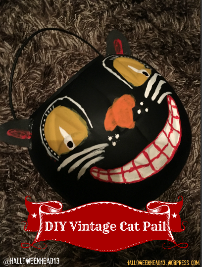 DIY Vintage Halloween Cat Pail - DIY Vintage Halloween Cat Pail -   18 diy Halloween Costumes cat ideas