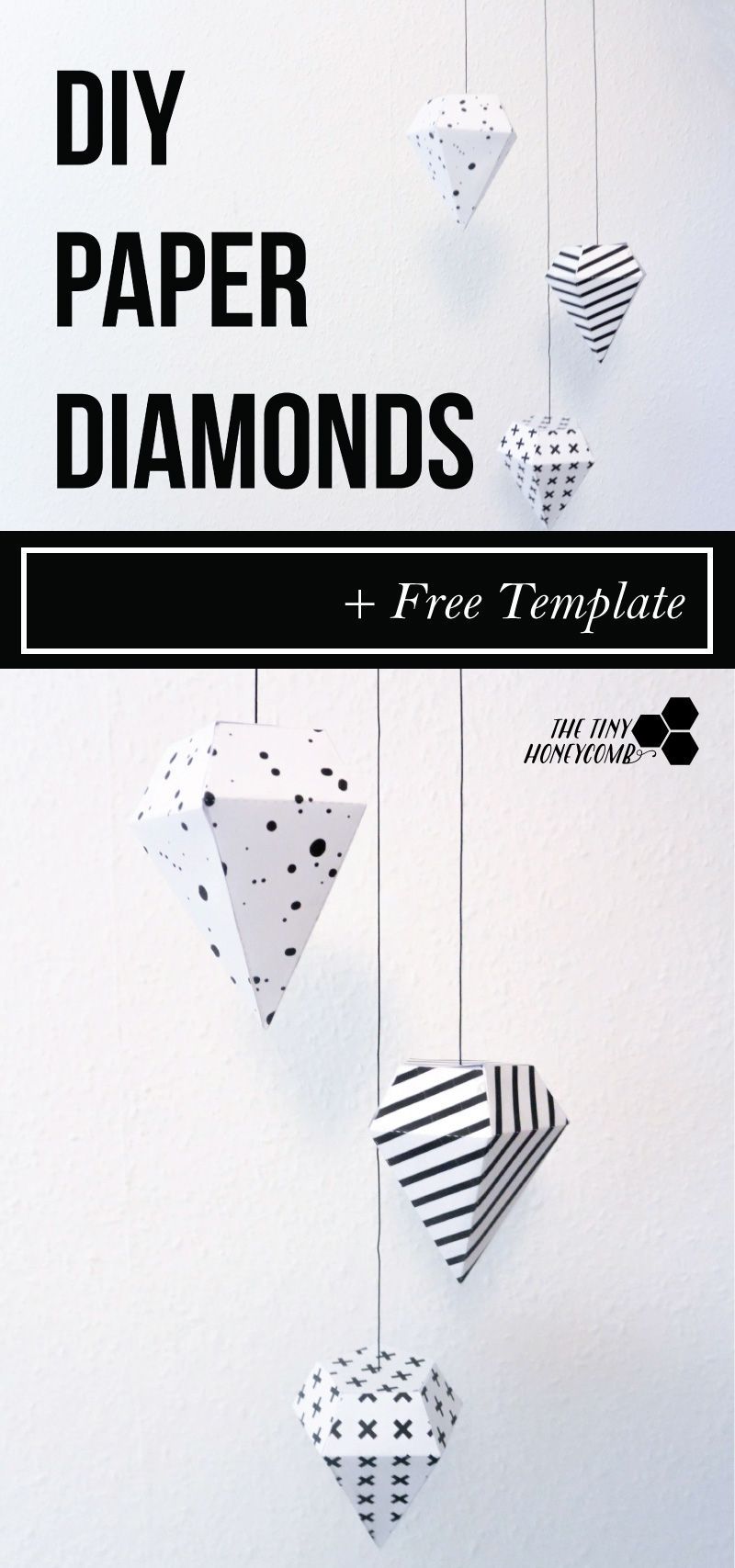 DIY Paper Diamonds with free template - DIY Paper Diamonds with free template -   18 diy Paper diamond ideas