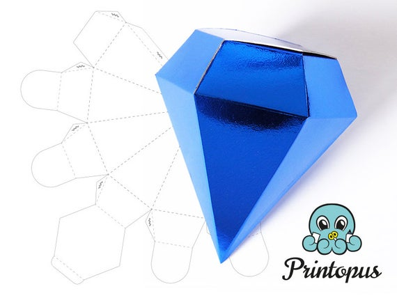 Diamond Shape Printable Gift Box Template  PDF Digital File  | Etsy - Diamond Shape Printable Gift Box Template  PDF Digital File  | Etsy -   18 diy Paper diamond ideas
