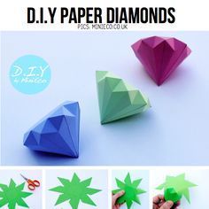 3D paper diamonds - 3D paper diamonds -   18 diy Paper diamond ideas
