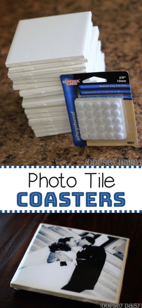 Great gift idea! These easy DIY  photo coasters are super cheap to make! - Great gift idea! These easy DIY  photo coasters are super cheap to make! -   18 diy Projects for him ideas